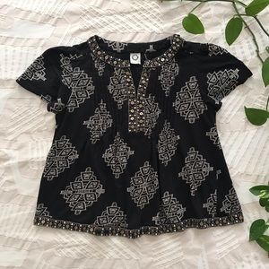 Anthropologie block print top
